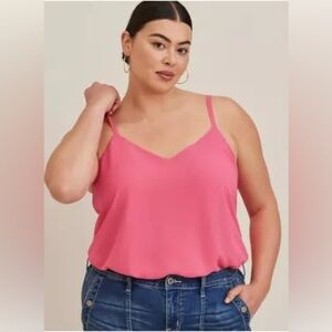 NWT Torrid Sophie Chiffon Double Layer Swing Cami, Size 00 (M/L 10), Pink